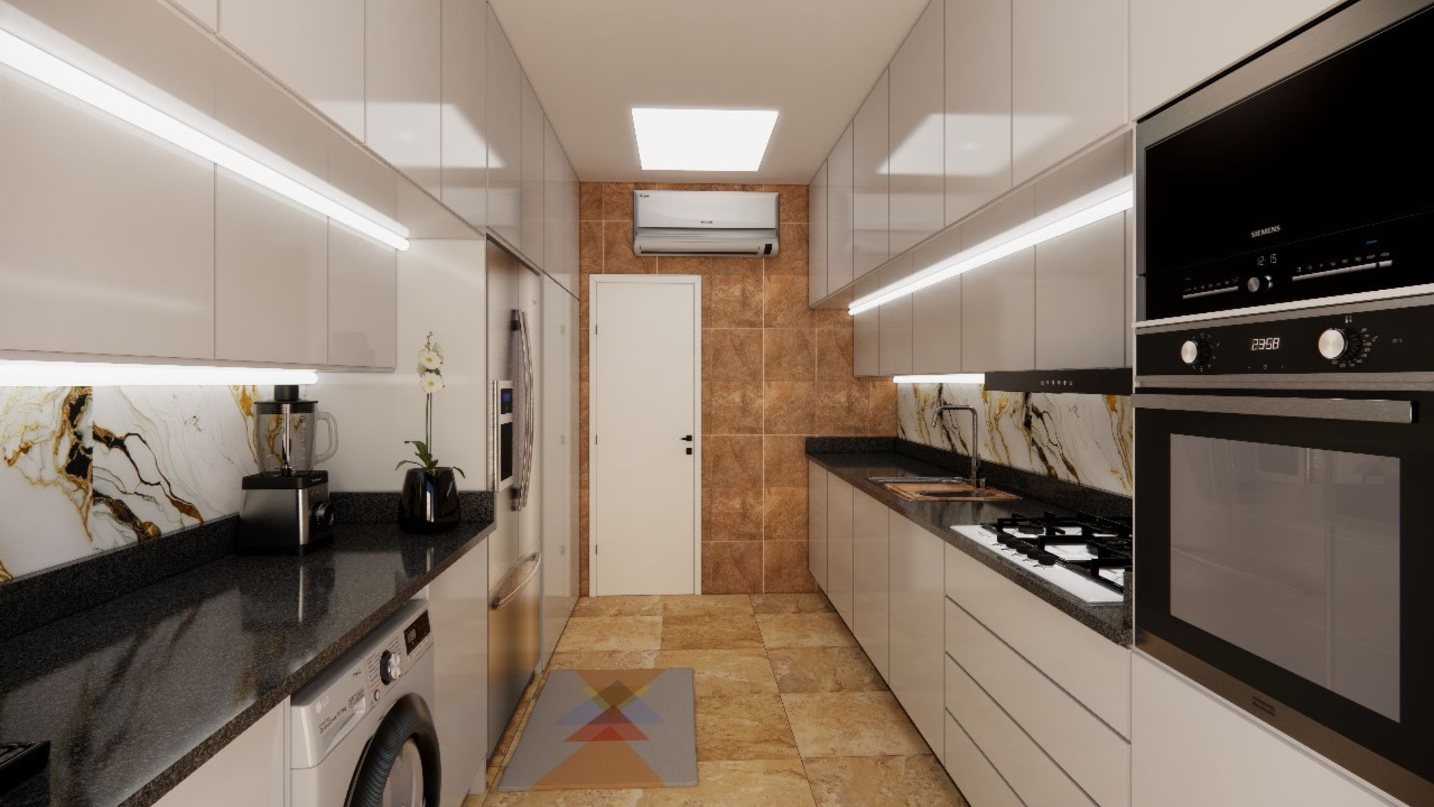 Design de Interiores para Cozinha em Formato Duplo “I” – Maianga